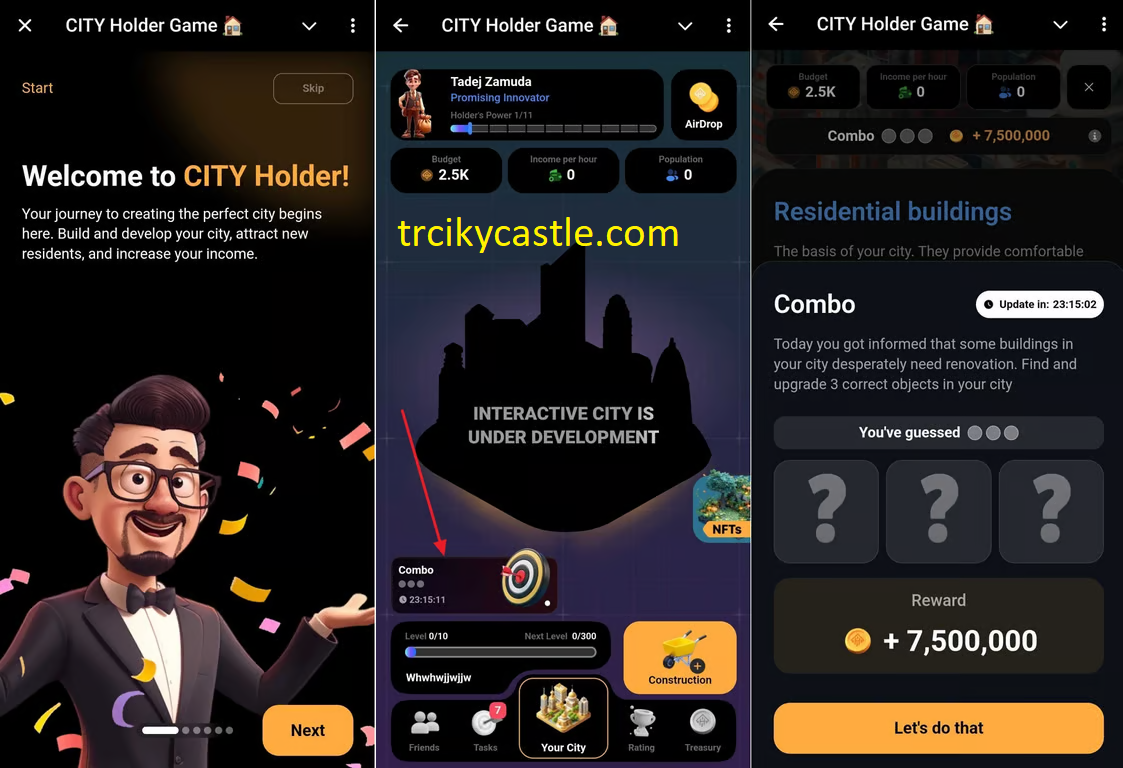 CITY Holder Game Daily Combo – October 26