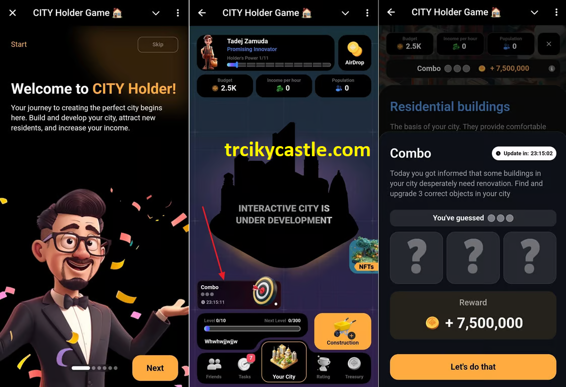 CITY Holder Game Daily Combo – October 27