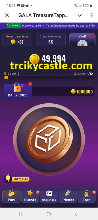  Treasure Tapper Daily Code – October 28