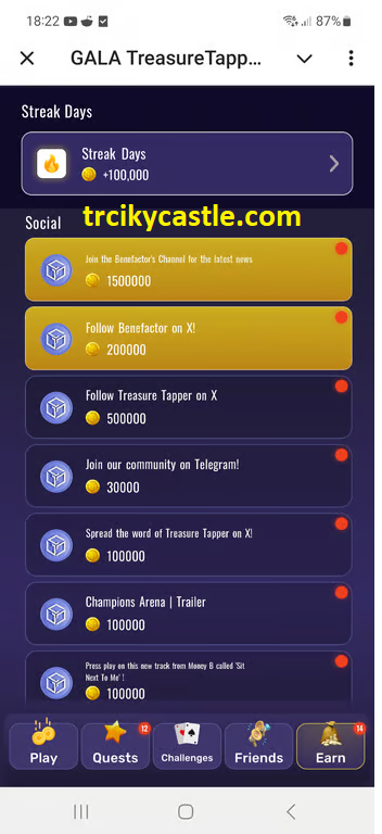 Earn extra rewards in Treasure Tapper 