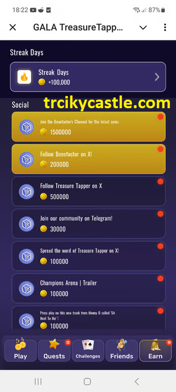 Earn extra rewards in Treasure Tapper 