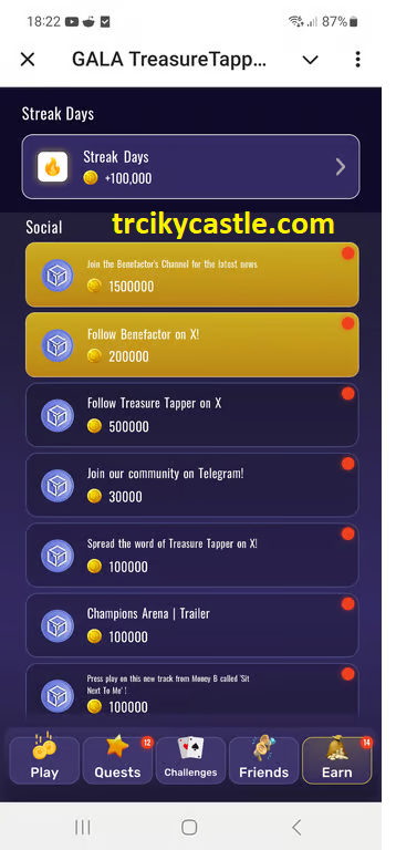 Earn extra rewards in Treasure Tapper