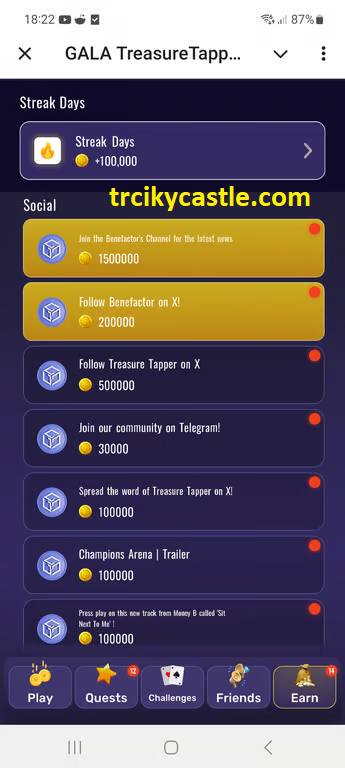 Earn extra rewards in Treasure Tapper 