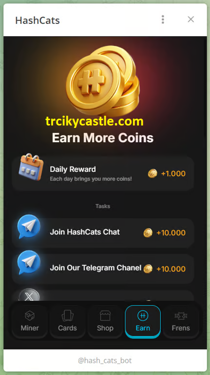 Additional ways to earn HASH points