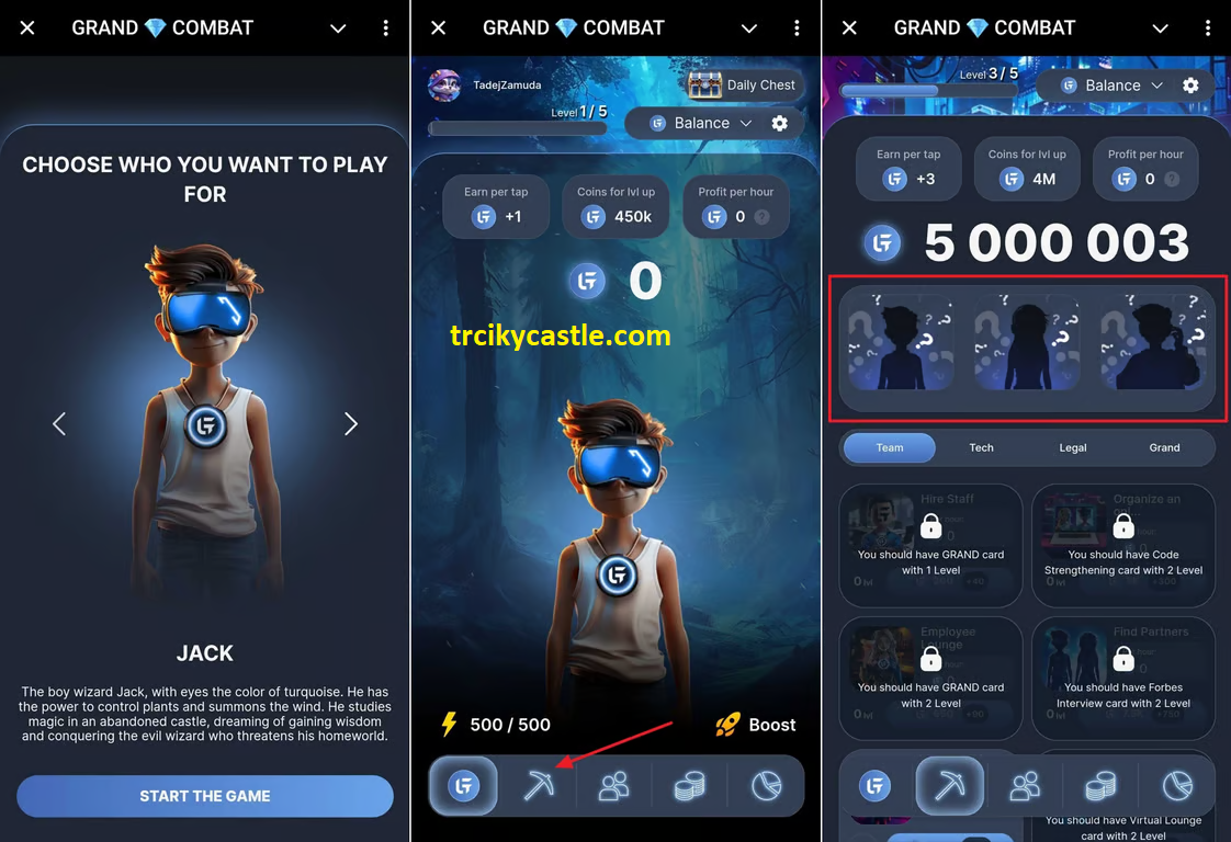Grand Combat daily combo cards for January 03