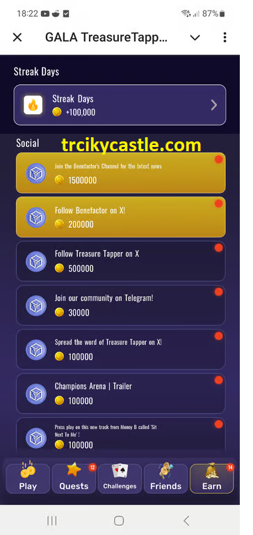 Earn extra rewards in Treasure Tapper 